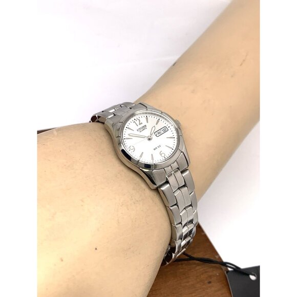 Citizen Women's Watch EQ0540-57A Quartz Silver Dial Day Date Petite 25mm Steel - Picture 6 of 15